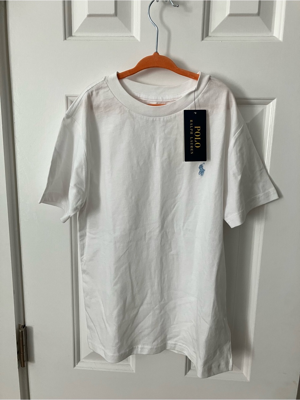 Polo by Ralph Lauren Boy’s White Short-Sleeve Crew Tee with Blue Pony